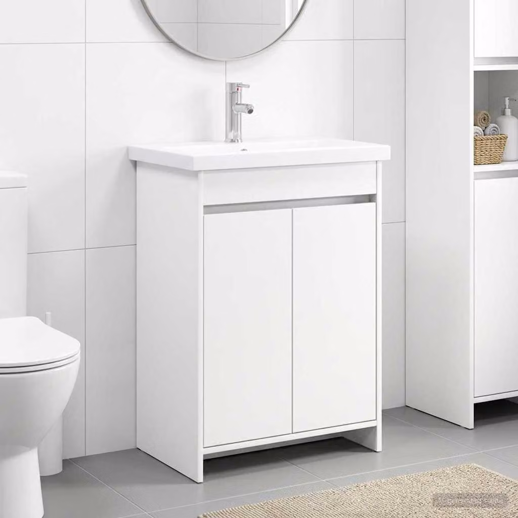 Set di mobili per il bagno moderno vidaXL in MDF bianco L: 81 cm, P: 40 cm, H: 84,5 cm