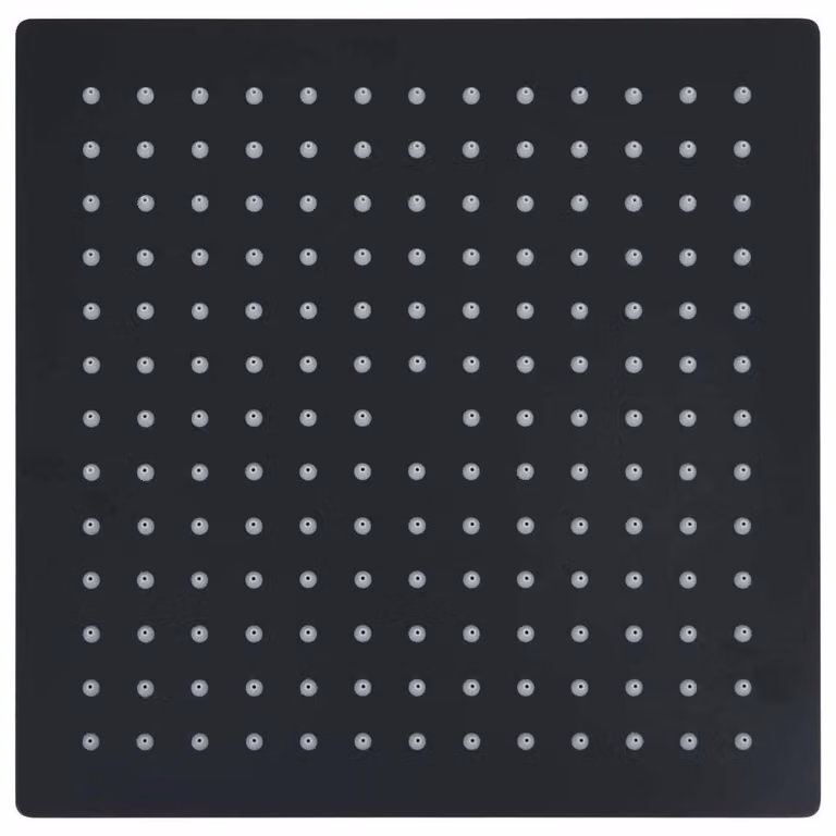 Testa Doccia a Pioggia in Acciaio Inox 30x30 cm Quadrata Nera