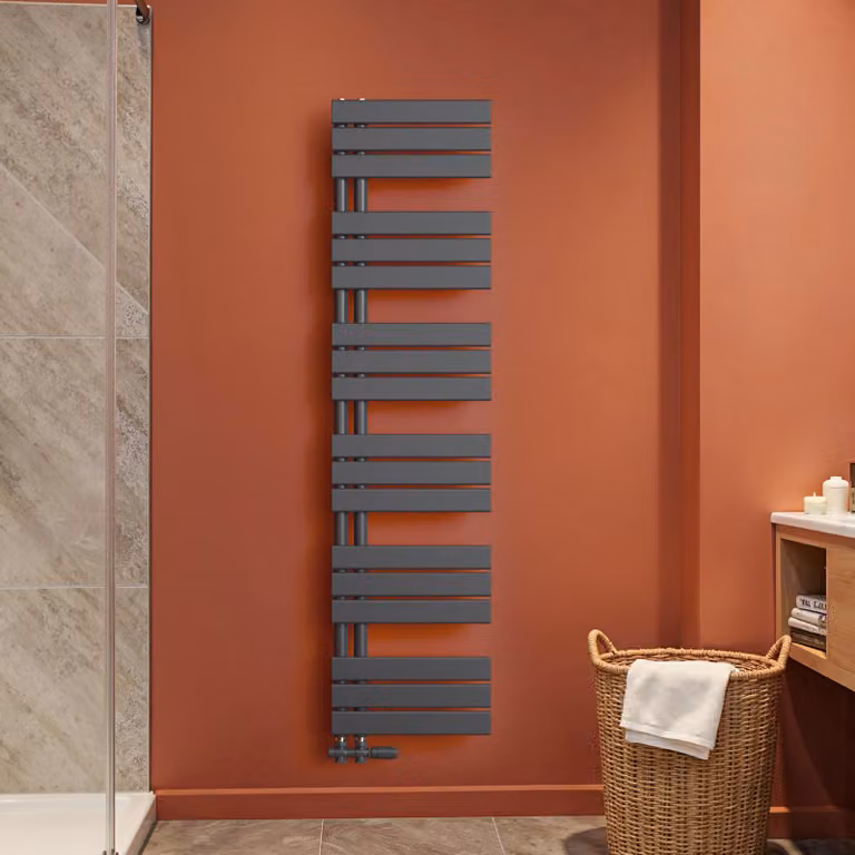 S'AFIELINA 1599x400mm Radiatore da bagno Radiatore per asciugamani Radiatore a pannello piatto per bagno Attacco laterale antracite 684 Watt