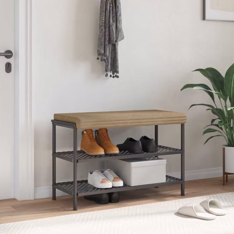 Cuscino per panchina vidaXL in corduroy morbido beige e grigio, Profondità: 35 cm