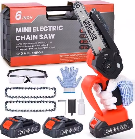 Mini Zaag a Catenella Elettrica - Mini Zaag a Catenella con Batteria - Zastra di Acciaio Elettrico - Accu Zastra - Zaag a Catenella con Batteria Modello: Specifica tecnica: Codice prodotto: