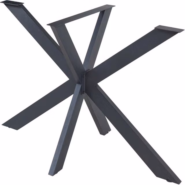 Struttura per tavolo industriale in metallo HELLOSHOP26 nera con base a X e altezza regolabile L: 85 cm, P: 85 cm, H: 71 cm