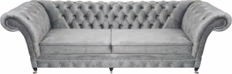 Polstermöbel Grau Sofa Zweisitzer Couch Designer Wohnzimmer Möbel Chesterfield