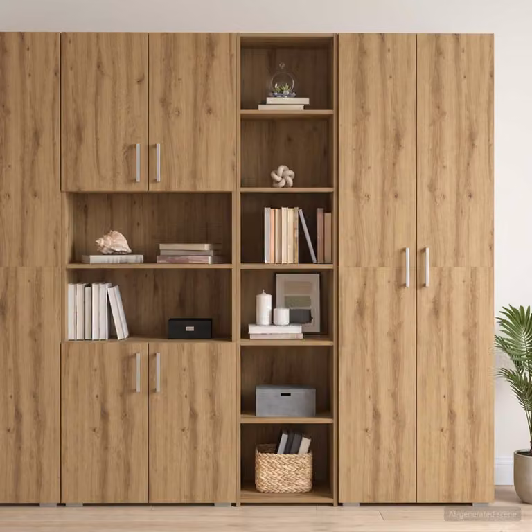 vidaXL Credenza Moderna in Rovere con Ripiani Interni e Ante a Battente, L/P/H: 40 x 41 x 185 cm