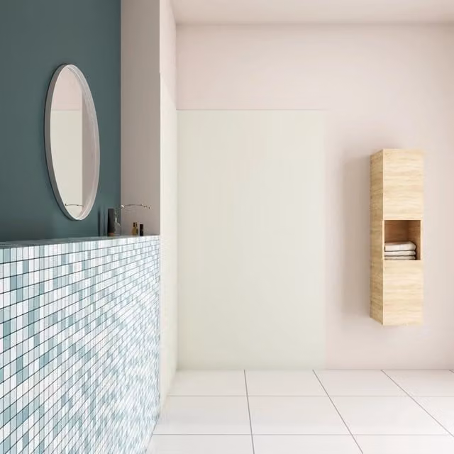 Pannello Doccia ad Angolo Aica Italy in Alluminio con Profili Bianco, L/P/H: 80 x 90 x 210 cm