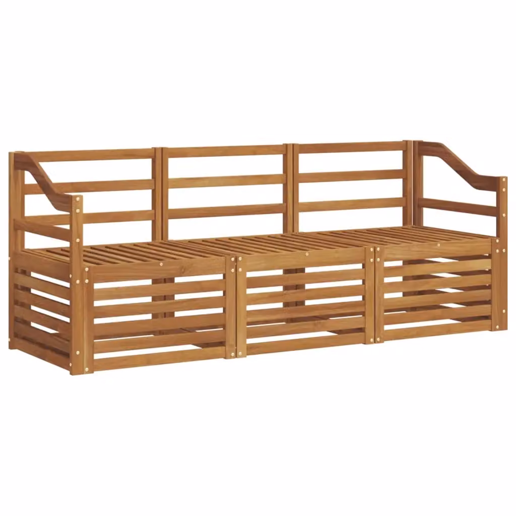 Set di divani da esterno 3 posti vidaXL in legno di acacia massello marrone con cuscini inclusi – 2