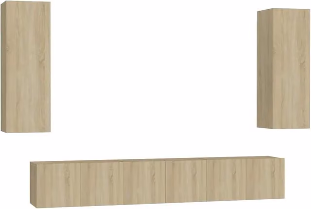 Set di Mobili TV 5 pz | Armadietto TV | Mobile Porta TV Rovere Sonoma in Legno Multistrato