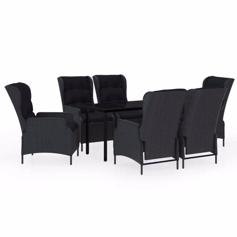 Set da Pranzo da Giardino 7 pz Grigio Scuro