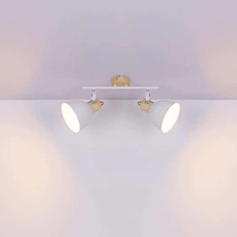 Globo Plafoniera soffitto Wiho, dimmerabile, Legno chiaro, Soggiorno / Sala da pranzo, Metallo, Moderno, Plafoniera