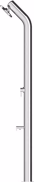 Doccia da Giardino con Miscelatore e Lavapiedi ATI Docce UNI-1M in Inox Anodizzato Argento – 1
