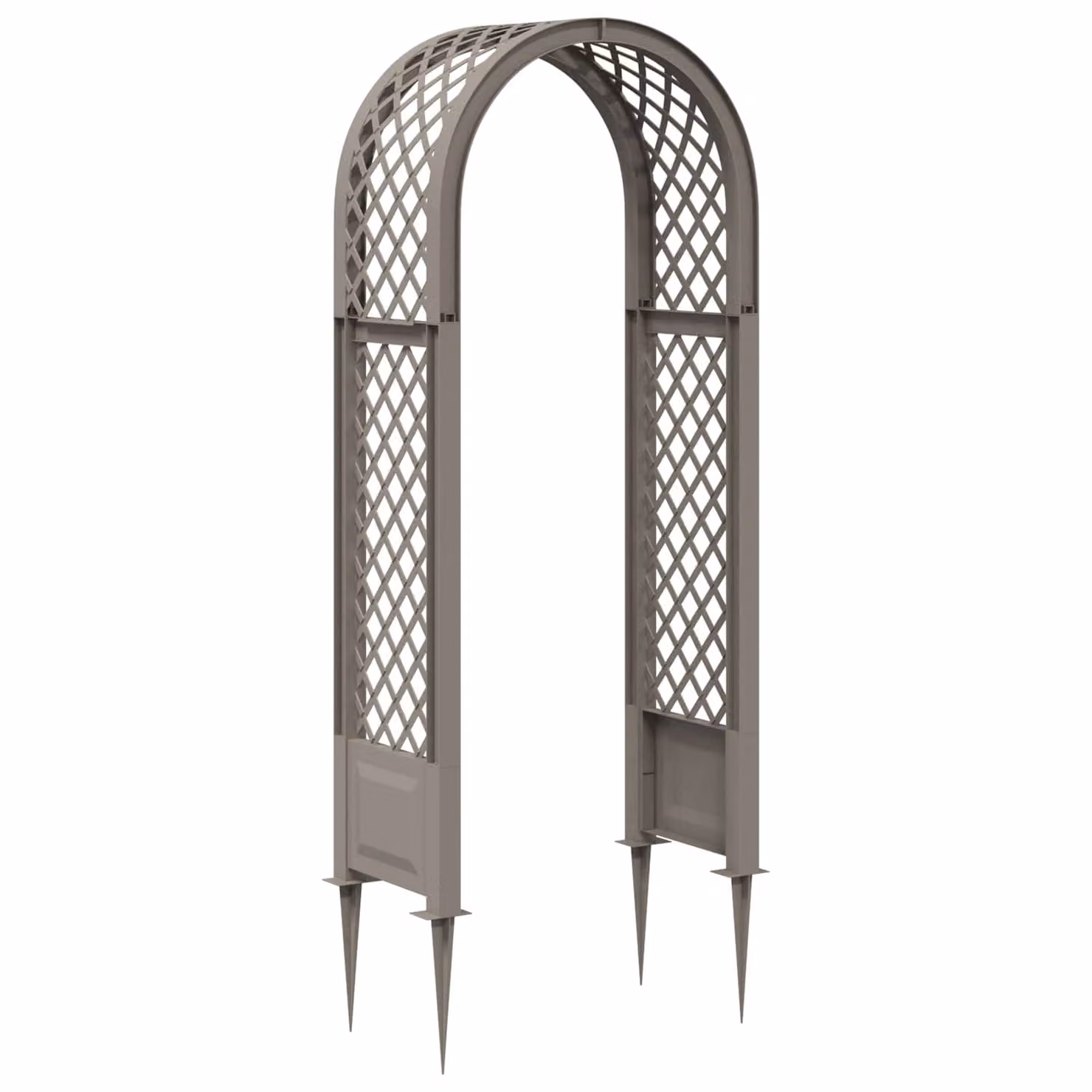 Arco per rose vidaXL in plastica grigio con supporto per piante rampicanti L: 218 cm, P: 97 cm, H: 43 cm