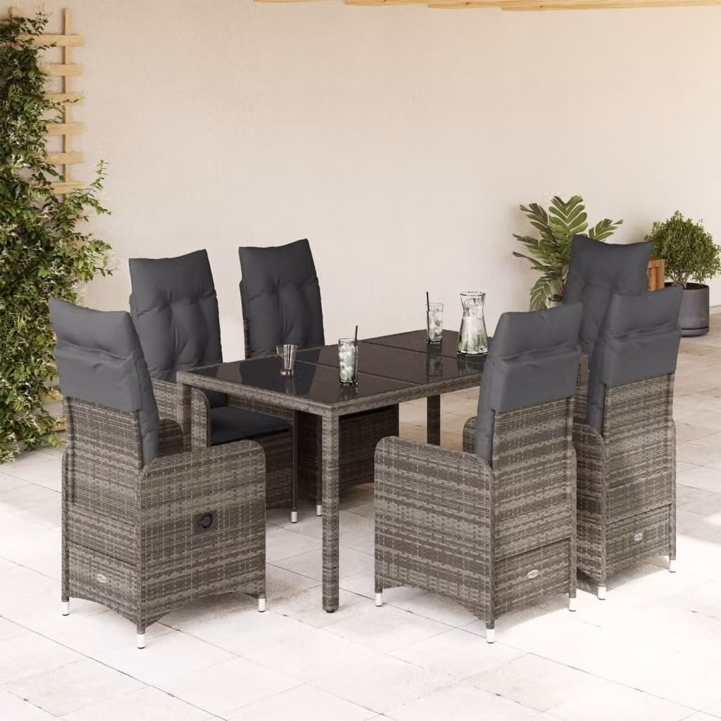 Maison Exclusive - Set da giardino bistrot 5 pezzi con cuscini grigio in polyrattan