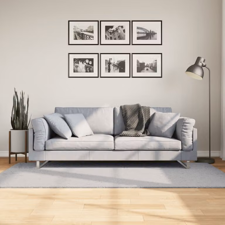 Tappeto a pelo corto vidaXL HUARTE Grigio, lavabile e antiscivolo, L: 200 cm, P: 100 cm