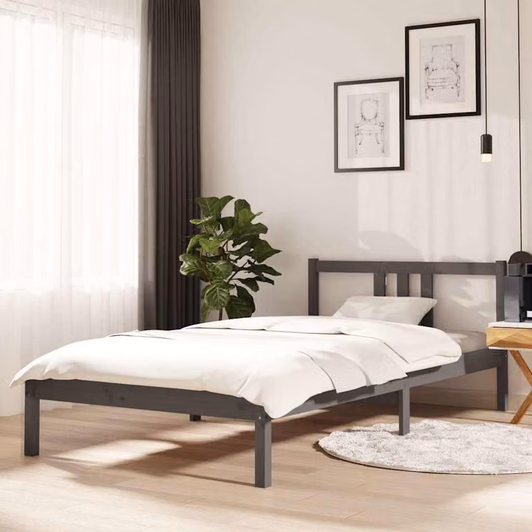 Giroletto vidaXL in legno massello di pino grigio L/P: 100 x 200 cm