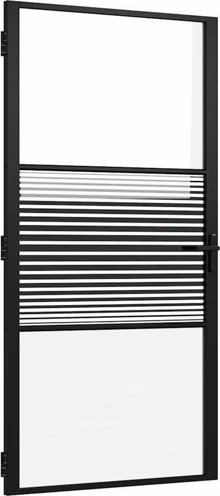 Porta in vetro Rigato Nero 102,5 x 3,5 x 201,5 cm Alluminio