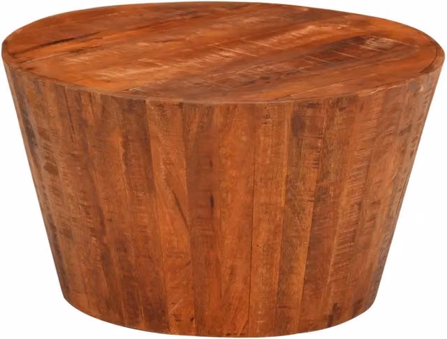 Tavolino da Salotto Ø52x30 cm Legno Grezzo Massello di Mango 353728