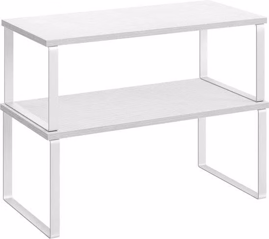 Scaffale da cucina, set da 2, organizer per armadi, scaffale da cucina ribaltabile, scaffale per erbe aromatiche impilabile