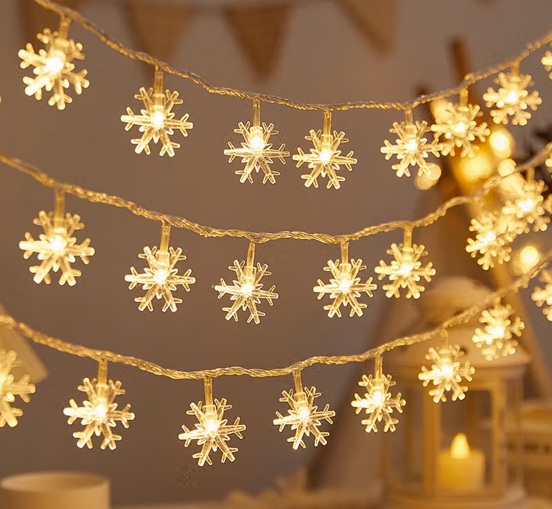 Luci di fata, 3M 20 LED alimentato a batteria luci di fata, decorazione lampo per San Valentino Natale matrimonio compleanno festa, fiocco di neve