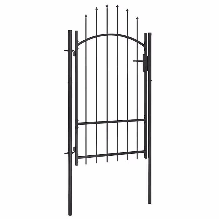 Cancello da giardino a battente vidaXL in acciaio nero L: 1 m, H: 1,7 m