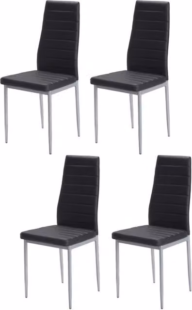 Sedia DINNA II CASA VITAL in ecopelle nera con struttura in metallo per cucina e sala da pranzo – 1