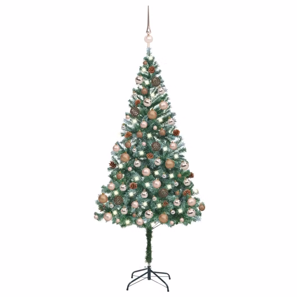 Maison Exclusive - Albero di Natale artificiale con luci, decorazioni a forma di palline e pigne, altezza 180 cm
