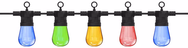 Calex - Cavo a spina moderno LED 10 m ST45, 10 luci con telecomando - Illuminazione da esterno Chill I - Plastica, forma allungata - LED integrati (non sostituibili)