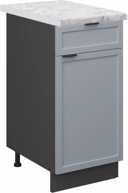 Mobiletto base per cucina Fame-Line Blu-grigio chiaro/Antracite 40 cm, PL Marmo Vicco