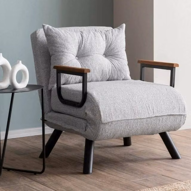 Poltroncina Reclinabile Keoni DMORA Grigio Chiaro L: 60 cm, P: 78 cm, H: 78 cm – 1