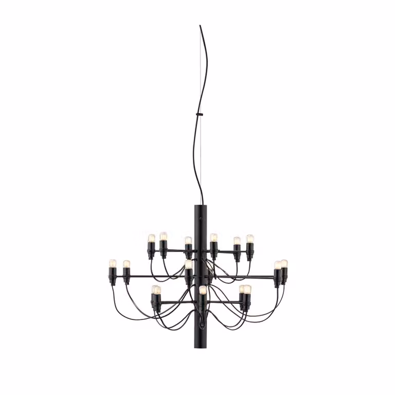 Flos - 2097/18 (frosted bulbs) - Lampada a sospensione - Nero Opaco