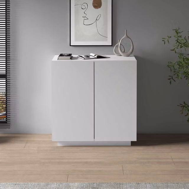 Armadio multiuso WHOUS Easy con 2 ante in legno bianco opaco L: 79,20 cm, P: 38 cm, H: 86 cm