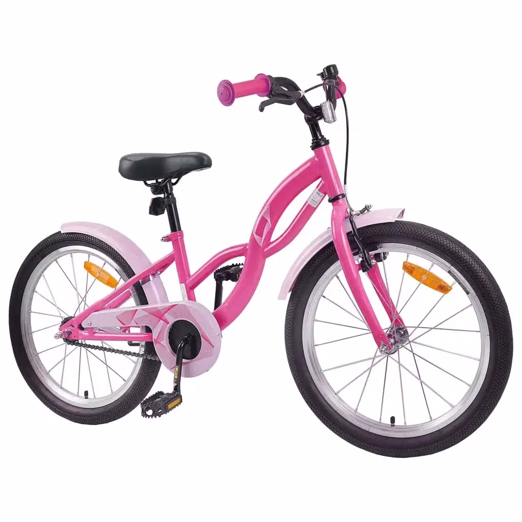 Bicicletta per bambini vidaXL da 20 pollici in metallo colore rosa – 2