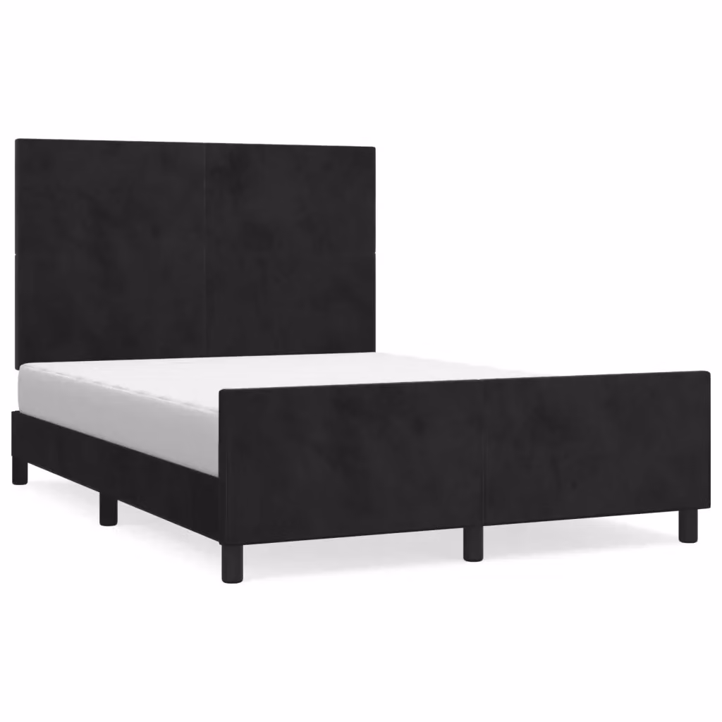 Giroletto senza materasso vidaXL in velluto nero con struttura in legno e MDF L: 140 cm, P: 190 cm, H: 146 cm – 2