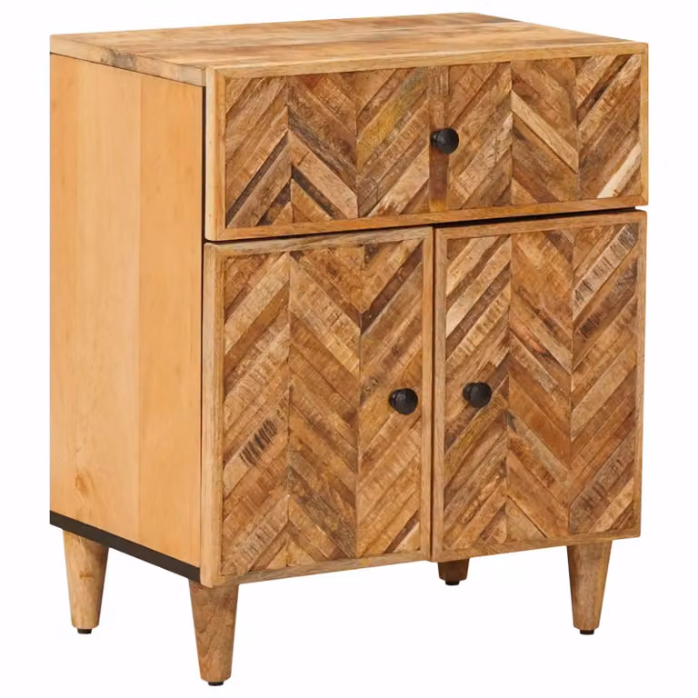Comodino vidaXL in legno di mango massello marrone L: 50 cm, P: 33 cm, H: 60 cm