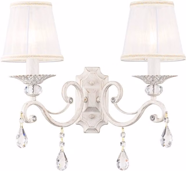 Applique classica Grace Maytoni bianca con cristalli ARM247-02-G H 39 cm, L 25 cm, P 2 cm