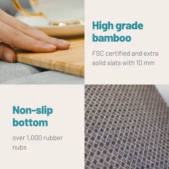 Sfondo di supporto flessibile per bracciolo - Legno naturale e bambù (XL)