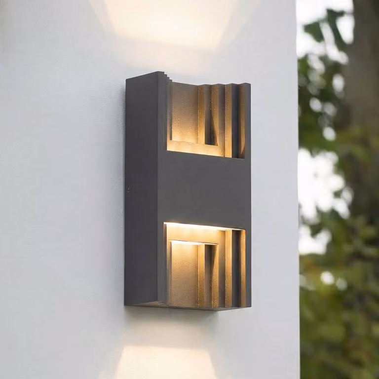 Applique da esterni a LED Aurali Lindby, Nero, Alluminio, Moderno, Applique LED da esterni