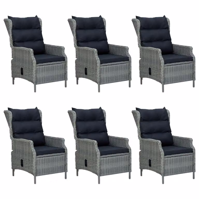 vidaXL Set da pranzo da giardino 7 pezzi, grigio chiaro