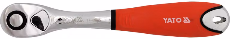 Chiave a cricchetto da 1/2", lunghezza 255 mm, con manico in metallo e gomma