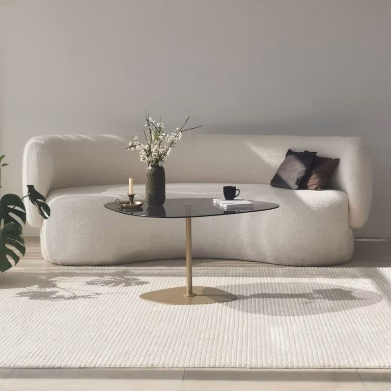 Skye Decor, Soho - Dark Grey, Soho, tavolino da salotto, 100% vetro temperato, grigio scuro, 85 x 67 x 40 cm