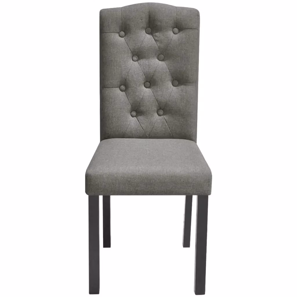 Set di 2 sedie da pranzo moderne vidaXL in tessuto grigio con struttura in legno e metallo – 2