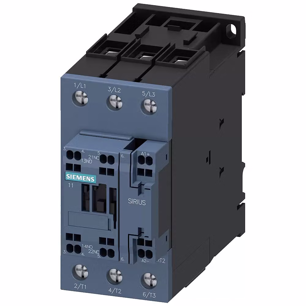 Contattore Siemens per ferrovia, AC-3e, 37 kW/400 V, 1S+1Ö, 72 V CC, 0,7-1,25*Us, a 3 poli, S2 3RT20383XJ400LA2