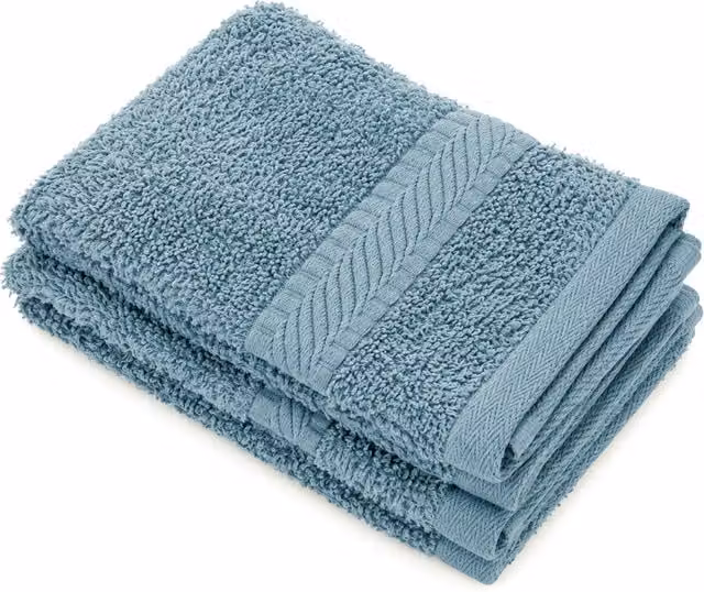 Set di 2 lavette in cotone Kasanova azzurre, L/P: 30 x 30 cm