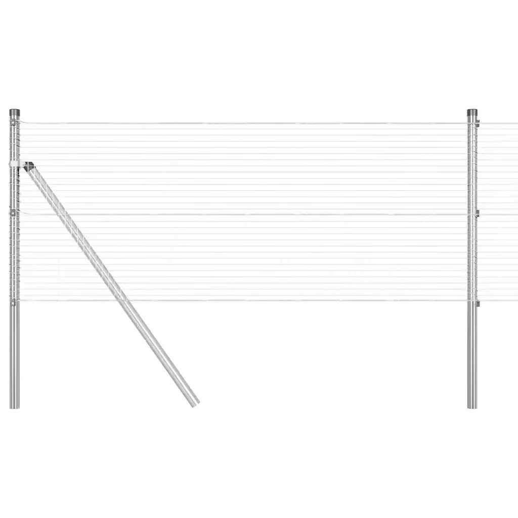 Recinzione a rete saldata vidaXL in acciaio zincato color argento da fissare a terra L: 100 cm, H: 40 cm, P: 19 cm – 2