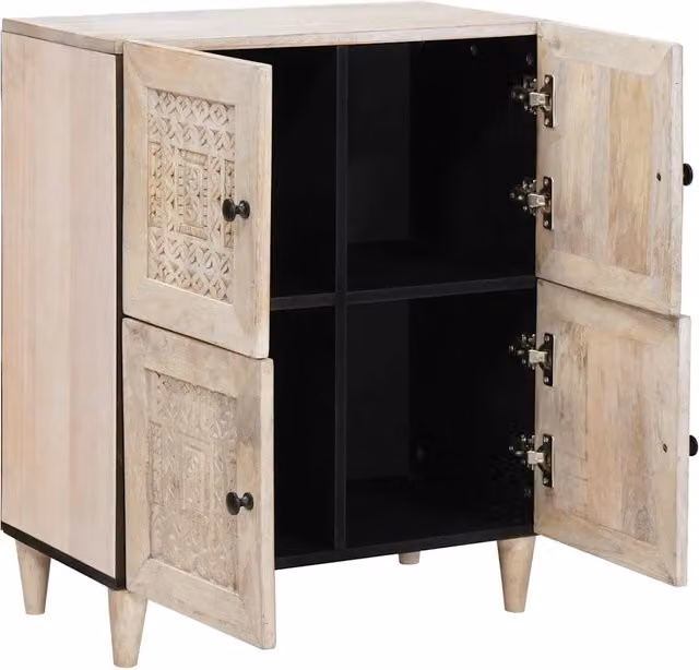 Credenza | Madia | Buffet da pranzo | Armadio da pranzo Bianco Sbiancato 60 x 33 x 75 cm