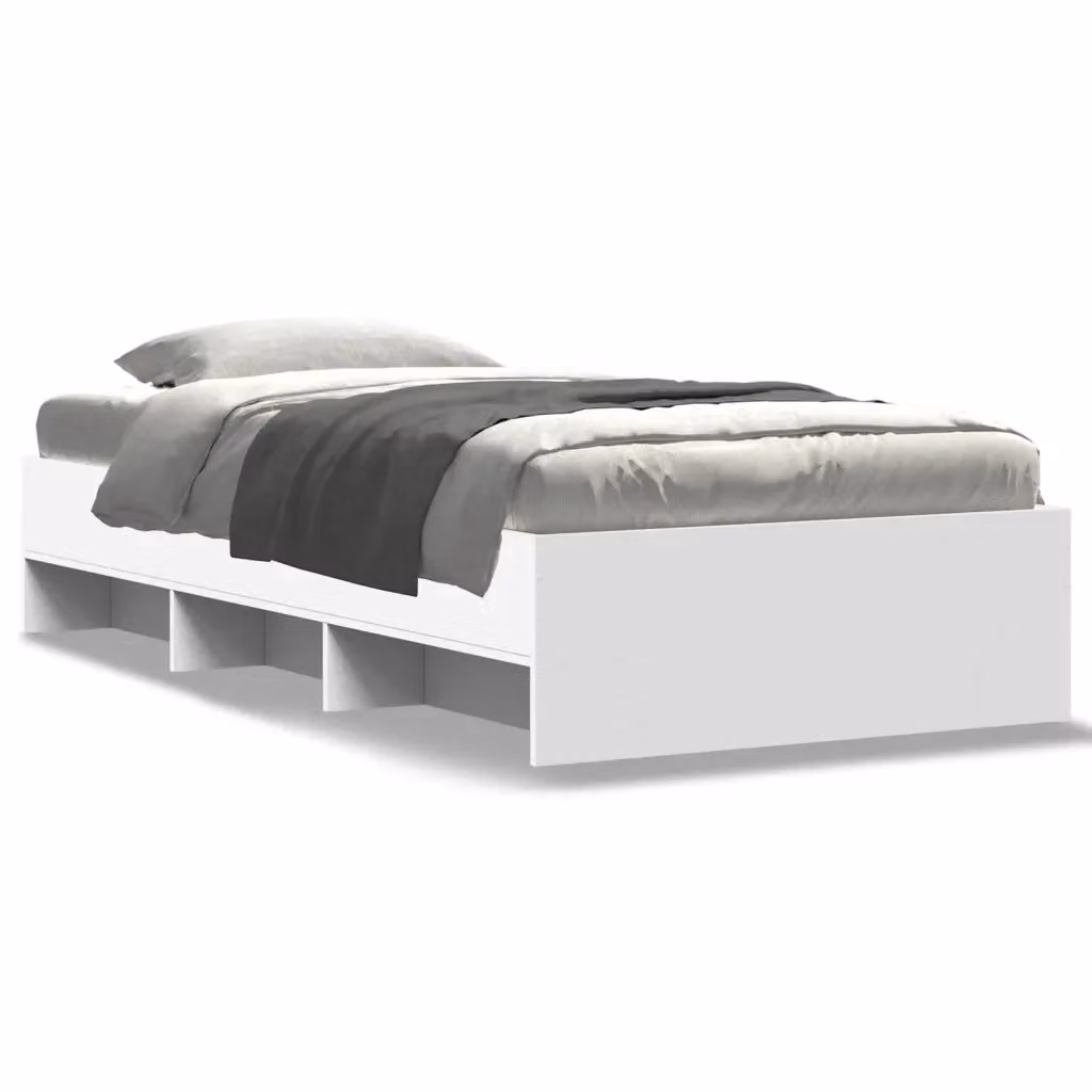 Letto con contenitore e scomparti laterali vidaXL in legno bianco L/P/H: 200 x 100 x 35 cm – 2