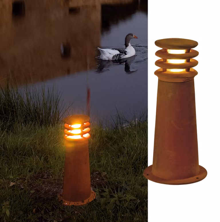 Lampada da terra RUSTY 40, attacco E27, grado di protezione IP55, 11W, colore ruggine, 40 cm