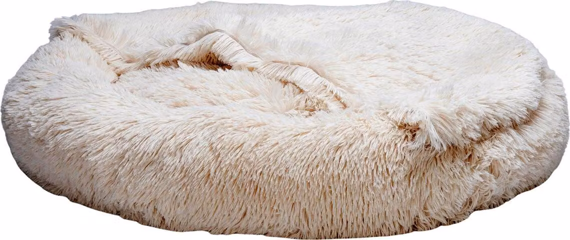 Letto per cani Beeztees Yala in peluche beige, diametro: 80 cm