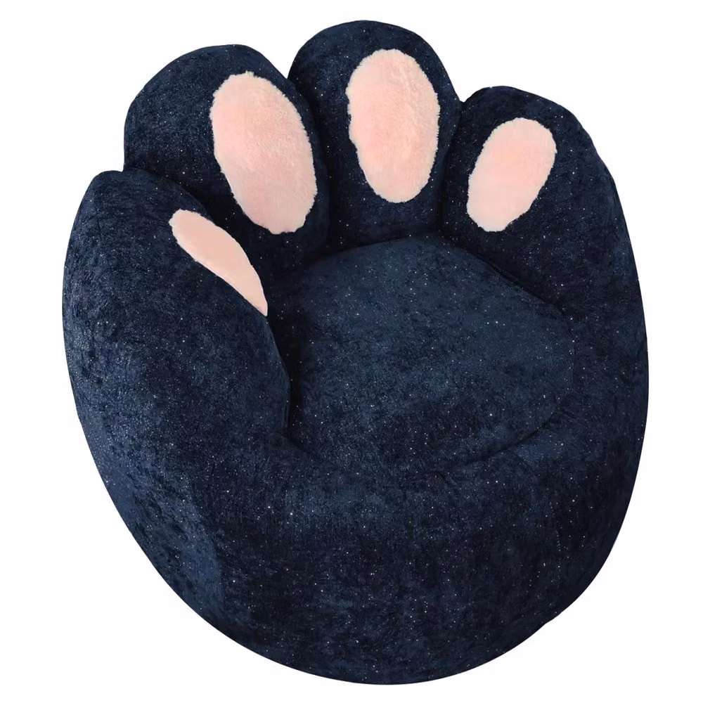 Poltrona Design Minimal con Contorno Curvo in Tessuto Blu – 2