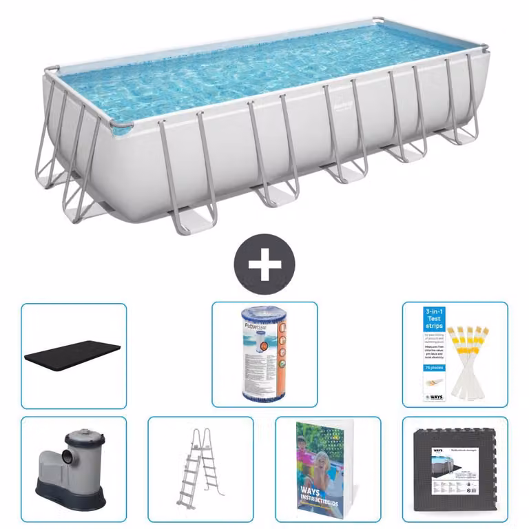 Bestway Power Steel, piscina rettangolare - 640x274x132 cm - 6 pezzi, modello S563