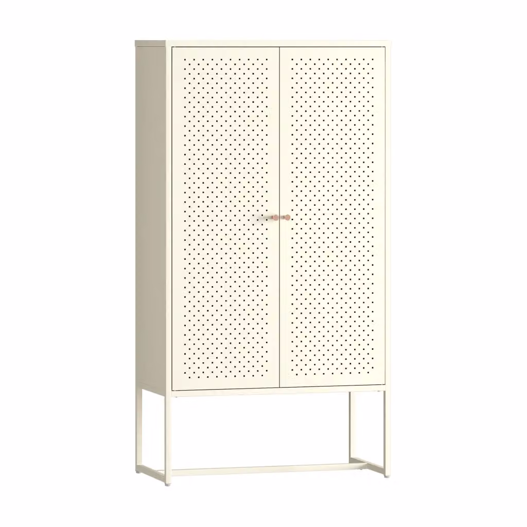 Credenza Moderna Viitasaari en.casa con 2 Ante e Ripiani Interni, Colore Bianco, L 150 x P 80 x H 40 cm – 2